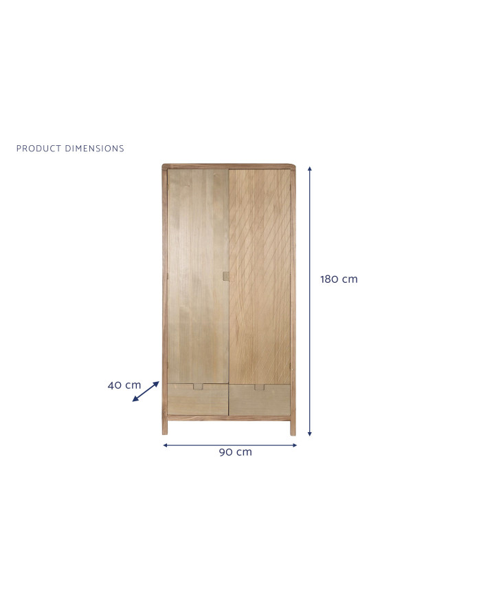 ARMARIO PINO MDF 90X40X180 NATURAL