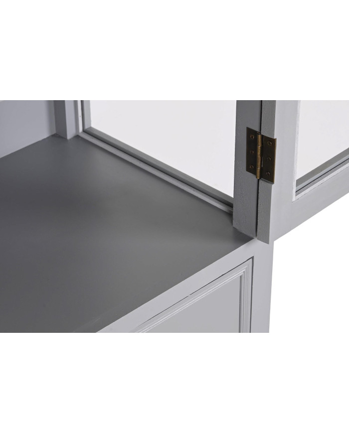 VITRINA PAULOWNIA MDF 49X36X160 2 CAJONES GRIS