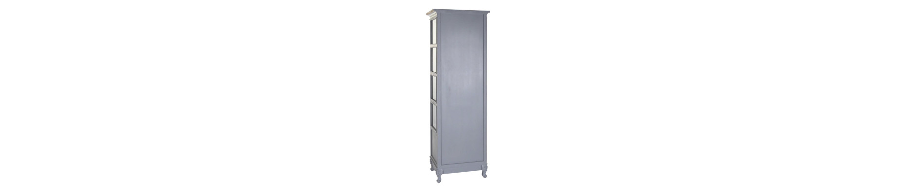 VITRINA PAULOWNIA MDF 49X36X160 2 CAJONES GRIS