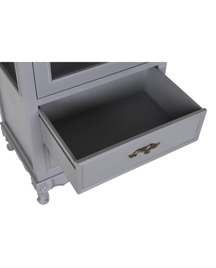 VITRINA PAULOWNIA MDF 49X36X160 2 CAJONES GRIS