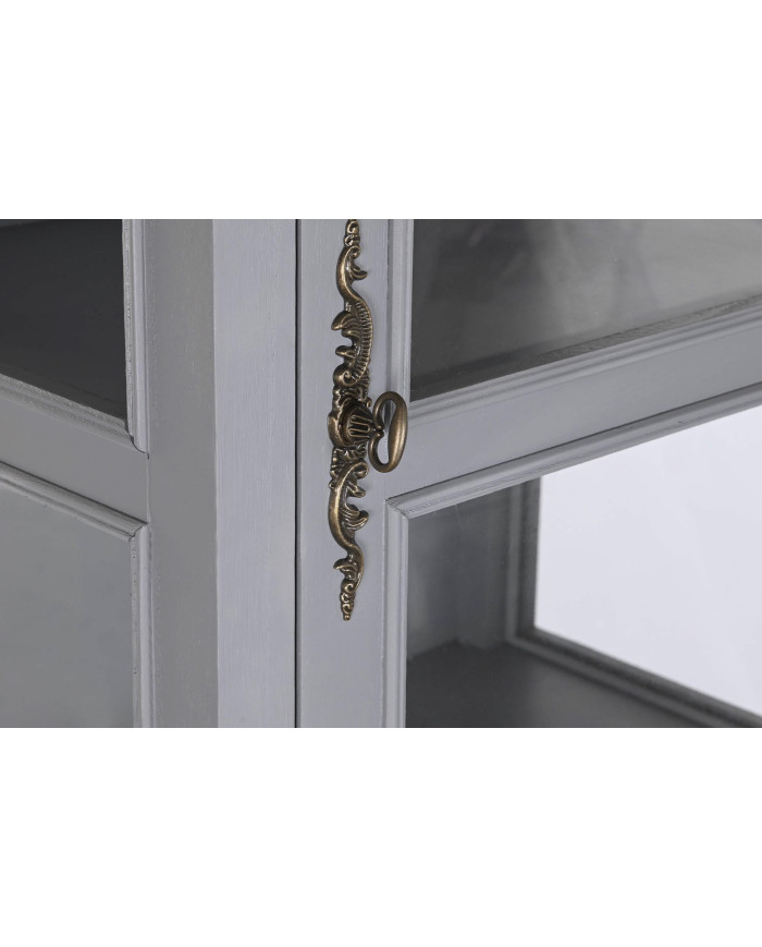 VITRINA PAULOWNIA MDF 49X36X160 2 CAJONES GRIS