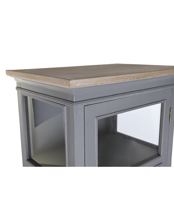 VITRINA PAULOWNIA MDF 49X36X160 2 CAJONES GRIS