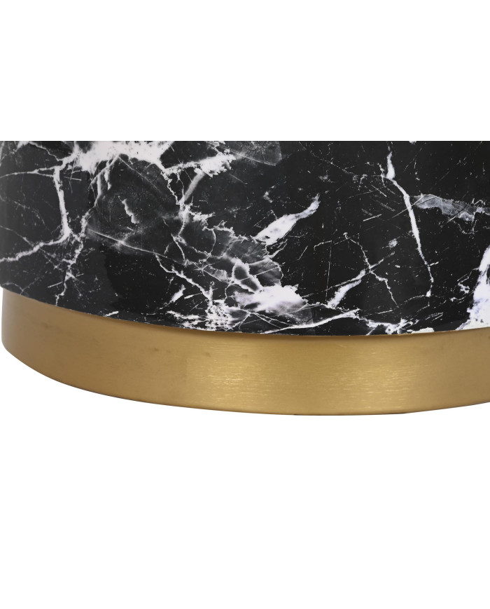 MESITA AUXILIAR HIERRO 50X50X45 SIMIL MARMOL NEGRO