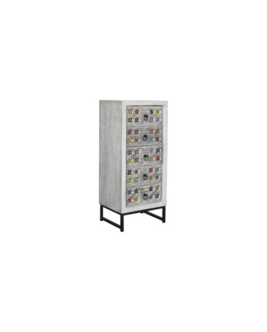 CHIFONIER MANGO CERAMICA 45X35X107 GRIS BLANCO