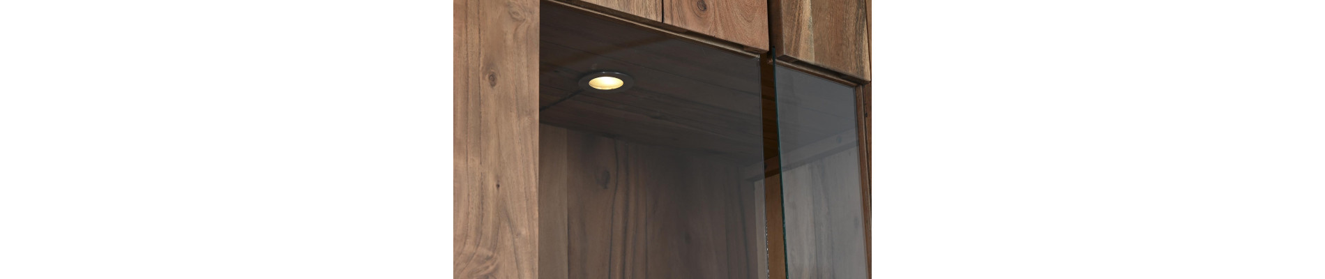 VITRINA ACACIA CRISTAL 80X40X197 MARRON