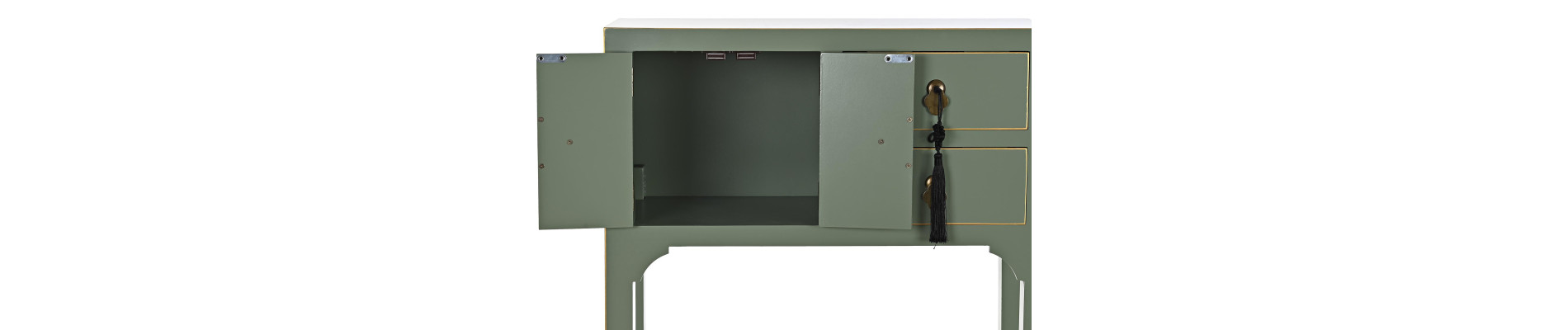 CONSOLA ABETO MDF 63X28X83 ORIENTAL VERDE