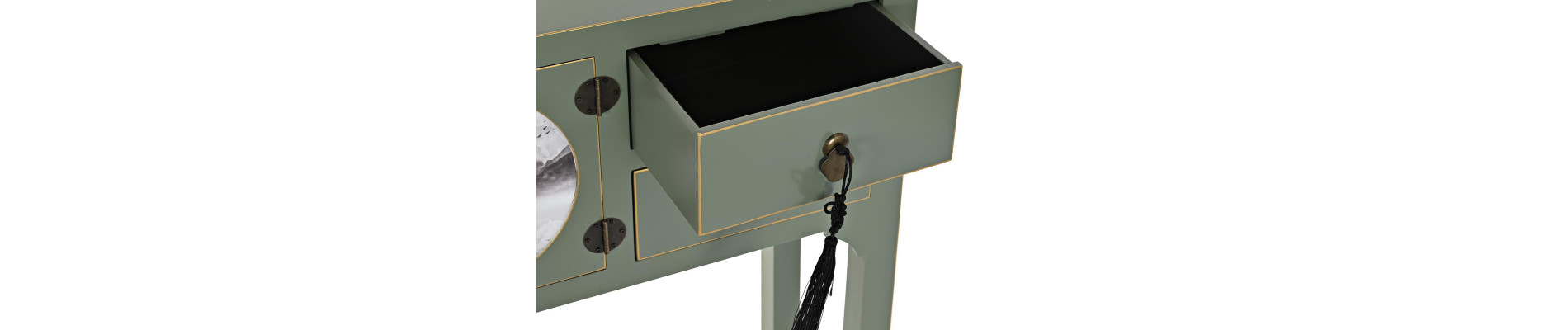 CONSOLA ABETO MDF 63X28X83 ORIENTAL VERDE