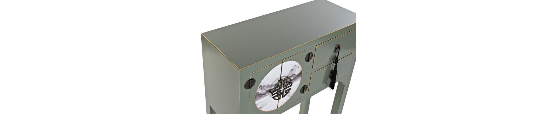 CONSOLA ABETO MDF 63X28X83 ORIENTAL VERDE