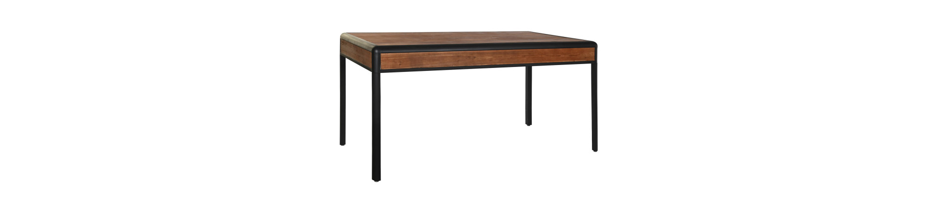 MESA COMEDOR ABETO METAL 160X80X79 MARRON OSCURO
