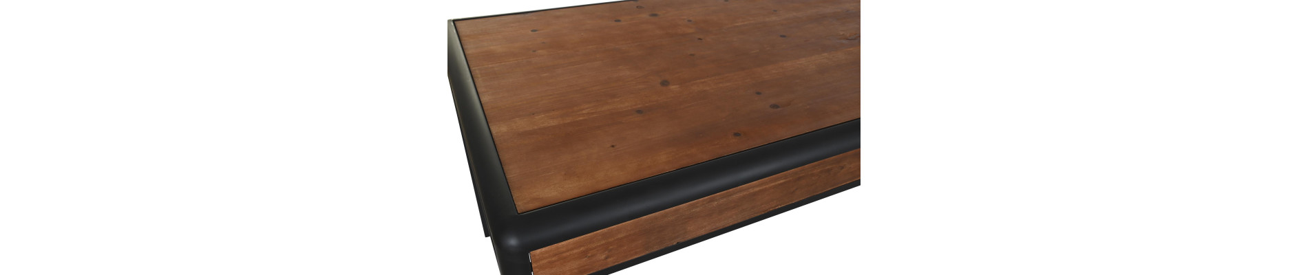 MESA COMEDOR ABETO METAL 160X80X79 MARRON OSCURO