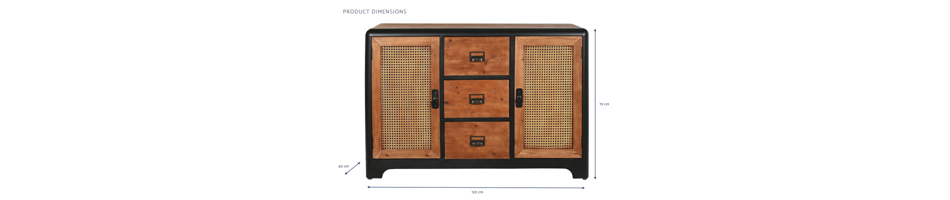 BUFFET ABETO METAL 120X40X79 MARRON OSCURO