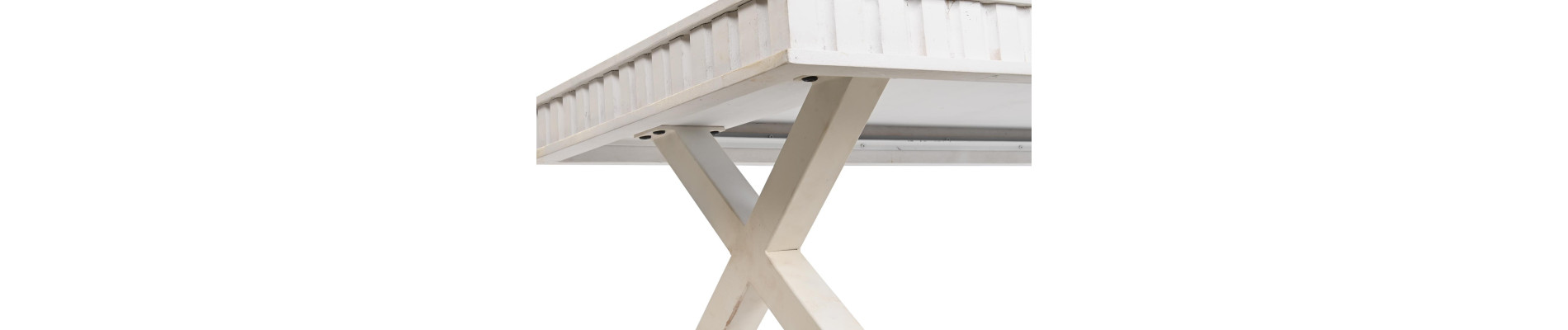 MESA CENTRO MANGO METAL 140X70X42 BLANCO