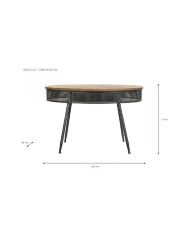 CONSOLA ABETO METAL 120X65X77 NEGRO