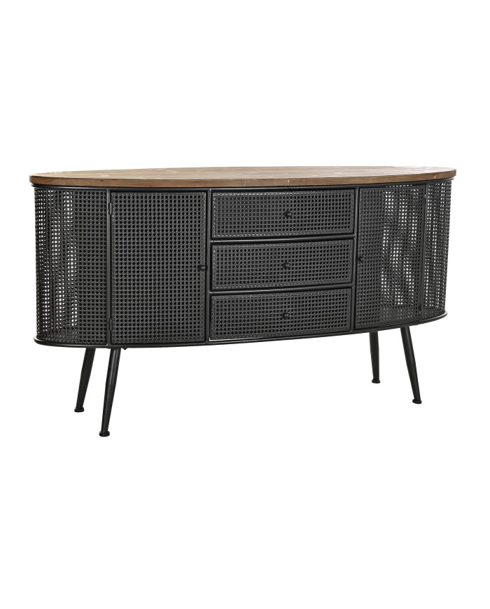 BUFFET ABETO METAL 145,5X45X76 BOTELLERO NEGRO