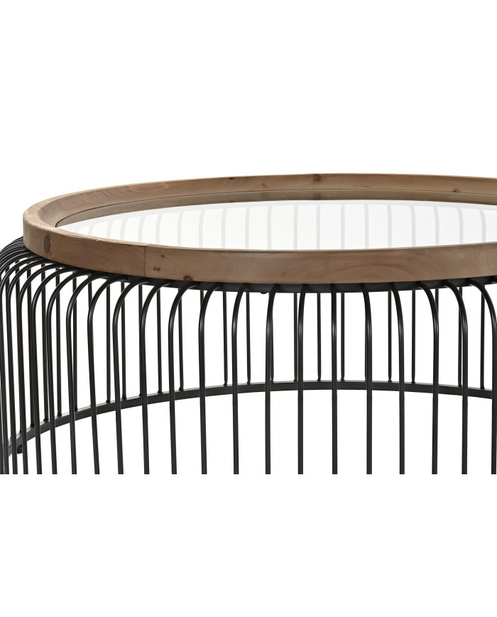 MESITA AUXILIAR SET 2 ABETO METAL 90X90X35 NEGRO