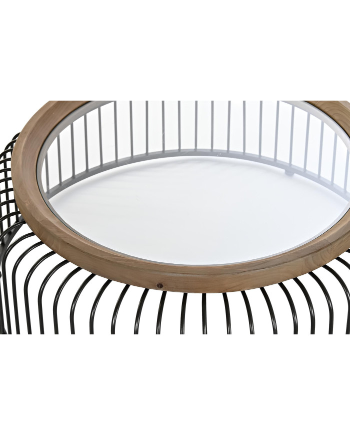 MESITA AUXILIAR SET 2 ABETO METAL 90X90X35 NEGRO