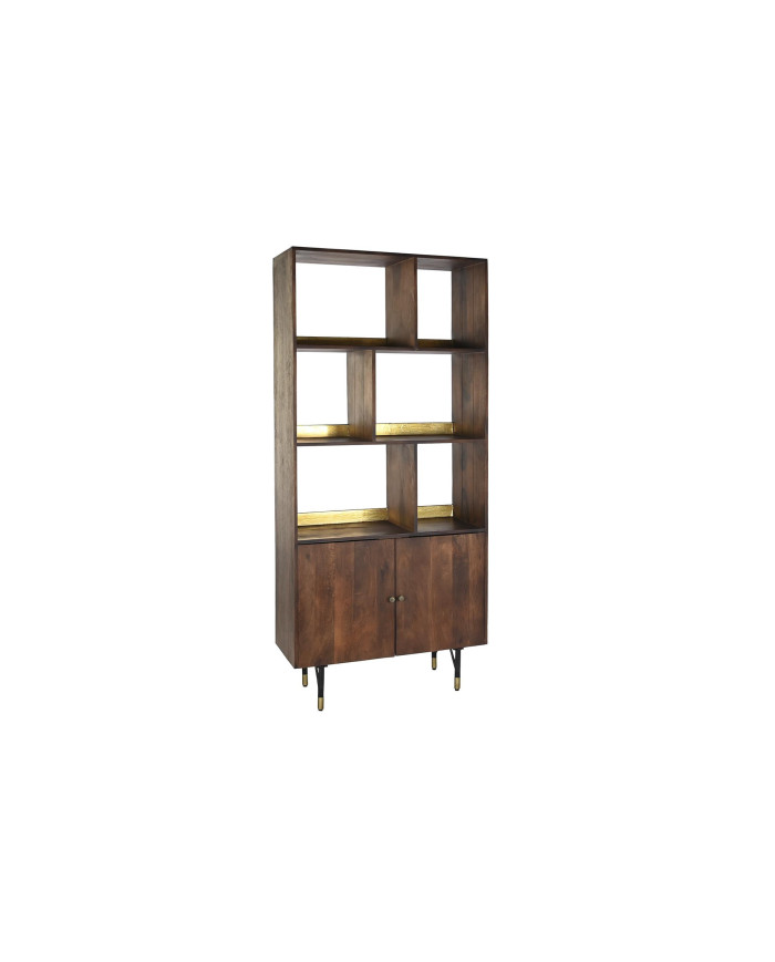 ESTANTERIA MANGO METAL 90X35X200 MARRON OSCURO