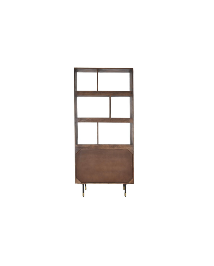 ESTANTERIA MANGO METAL 90X35X200 MARRON OSCURO