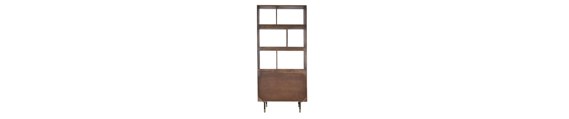 ESTANTERIA MANGO METAL 90X35X200 MARRON OSCURO