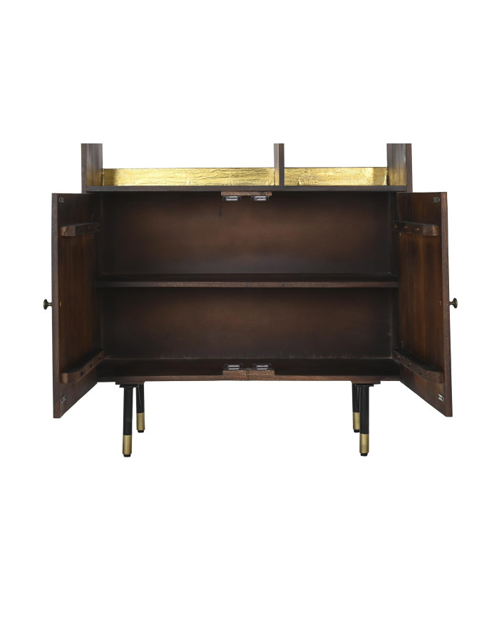 ESTANTERIA MANGO METAL 90X35X200 MARRON OSCURO