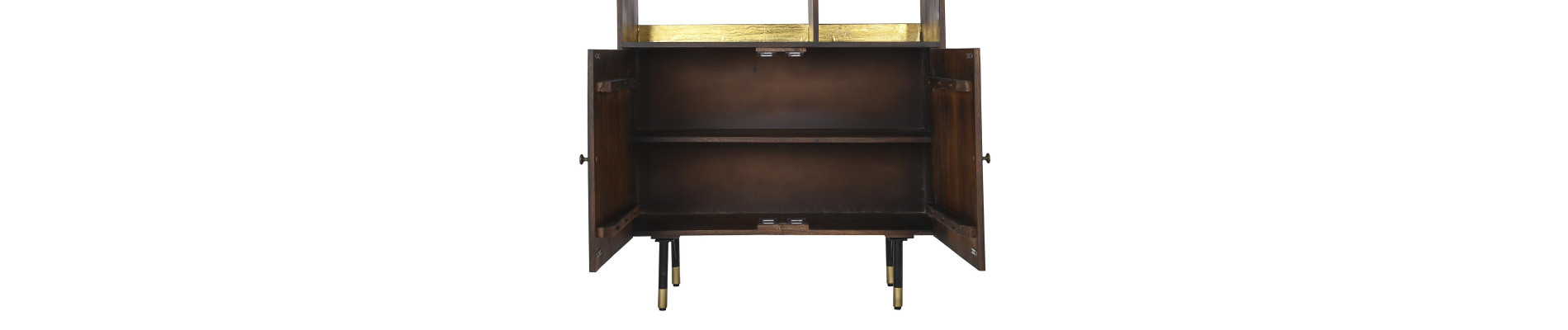 ESTANTERIA MANGO METAL 90X35X200 MARRON OSCURO