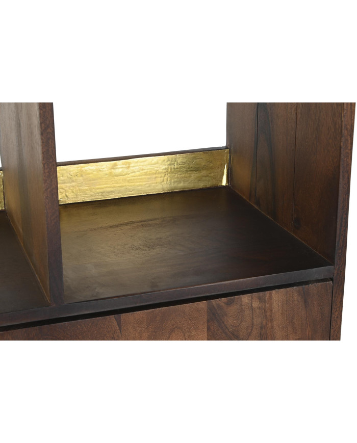 ESTANTERIA MANGO METAL 90X35X200 MARRON OSCURO