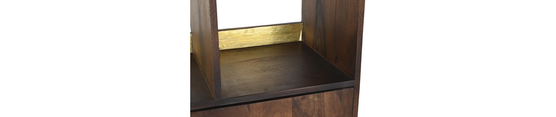 ESTANTERIA MANGO METAL 90X35X200 MARRON OSCURO