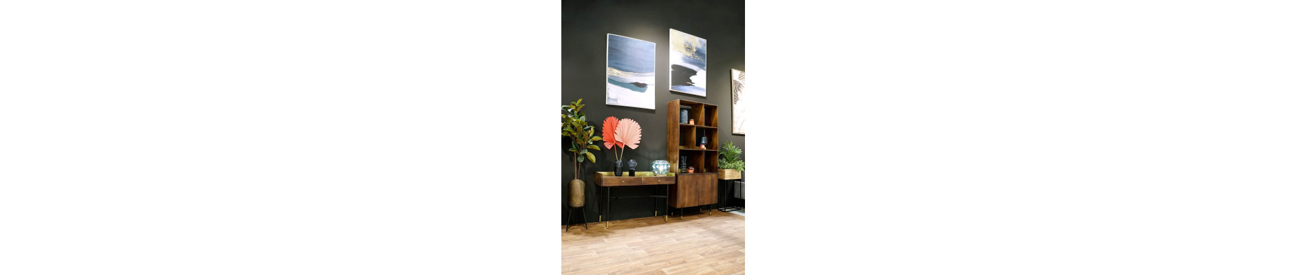 ESTANTERIA MANGO METAL 90X35X200 MARRON OSCURO