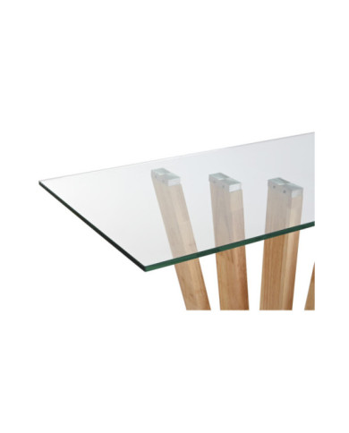 CONSOLA NOGAL CRISTAL 145X45X75 8 MM, NATURAL
