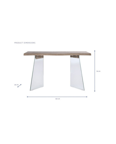 CONSOLA CRISTAL MDF 120X40X76 GRIS CLARO