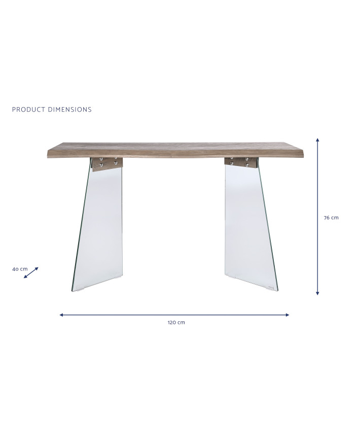 CONSOLA CRISTAL MDF 120X40X76 GRIS CLARO