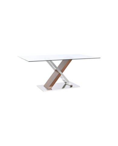 MESA COMEDOR ACERO MDF 180X100X78 SIMIL MADERA