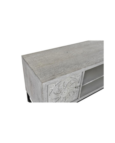 MUEBLE TV MANGO METAL 130X40X55 MANDALA BLANCO