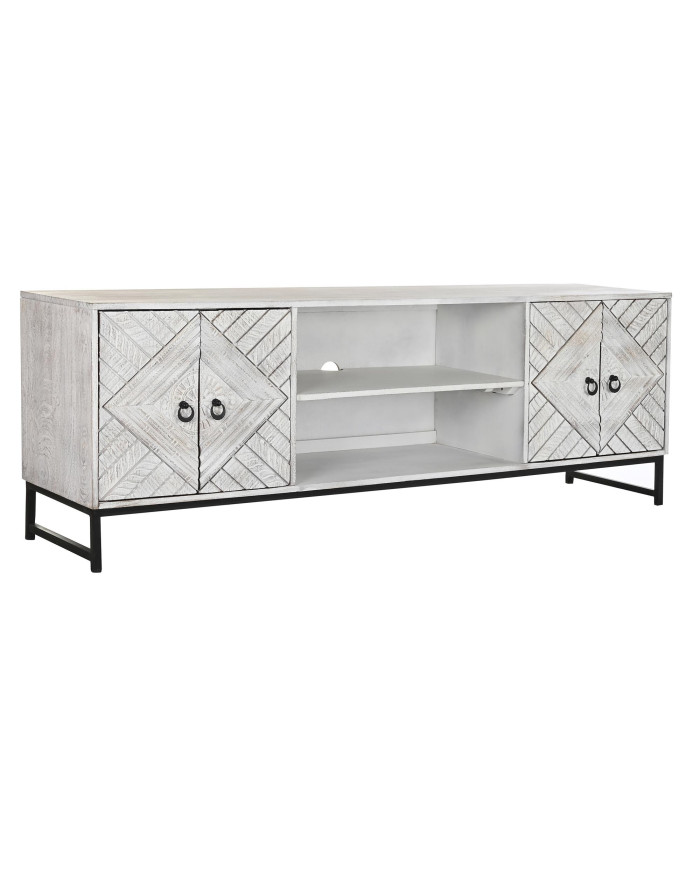 MUEBLE TV MANGO METAL 180X40X60 BLANCO