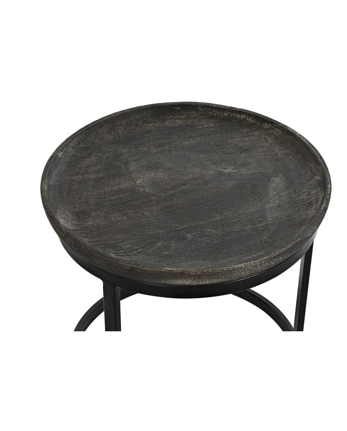 MESITA AUXILIAR SET 2 MANGO METAL 55X55X50 NEGRO