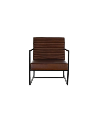 BUTACA PIEL METAL 75X89X90 MARRON
