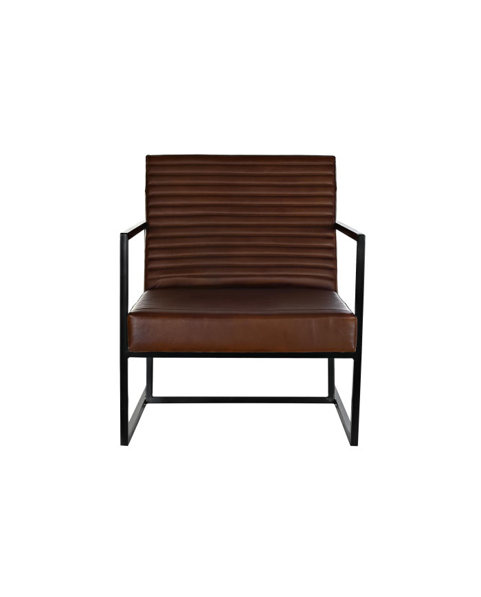 BUTACA PIEL METAL 75X89X90 MARRON