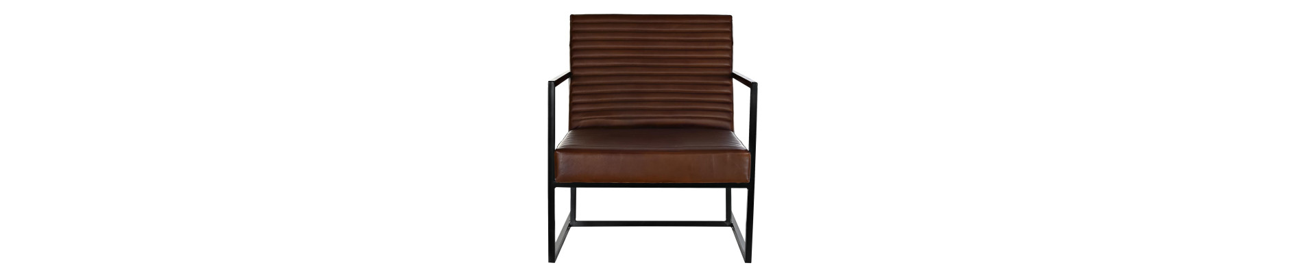 BUTACA PIEL METAL 75X89X90 MARRON