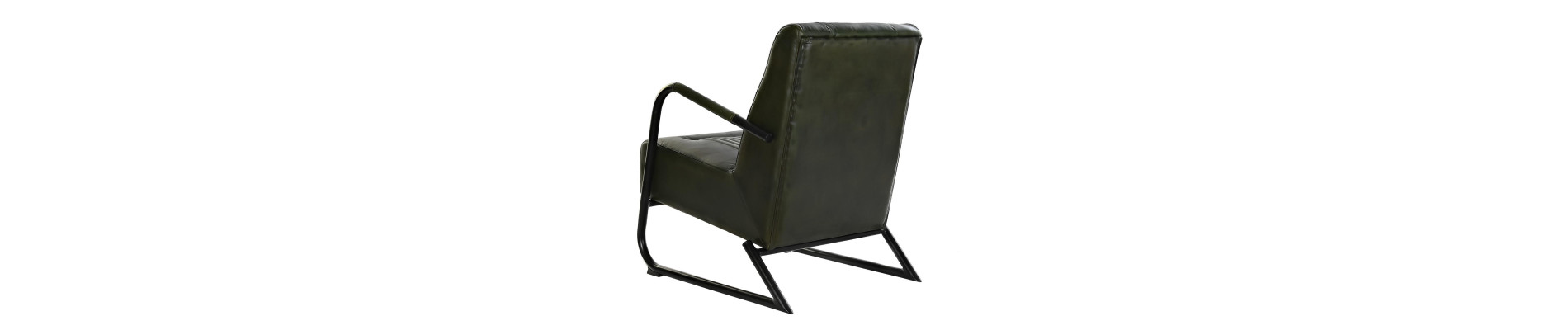 BUTACA PIEL METAL 62X82X84 VERDE