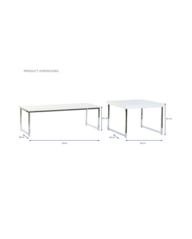 MESA CENTRO SET 2 ACERO MDF 110X48X45 BLANCO