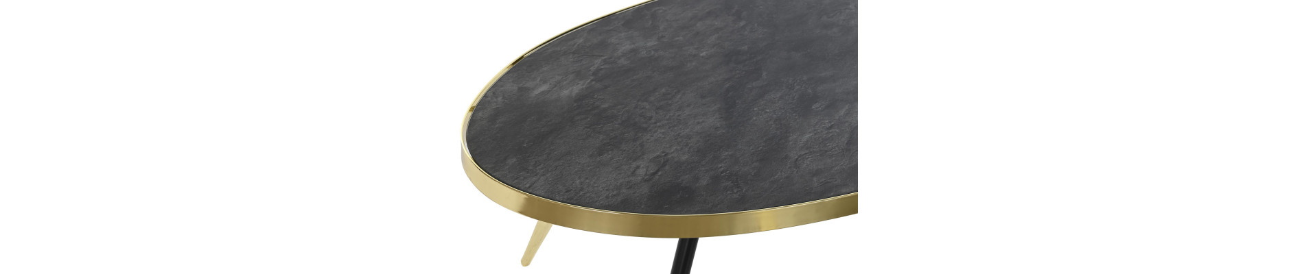 MESA CENTRO ACERO CRISTAL 110X50X41,5 SIMIL MARMOL