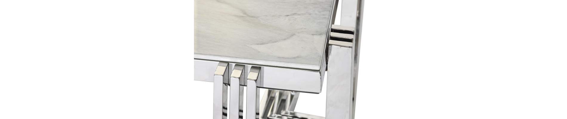 MESA CENTRO ACERO CRISTAL 120X60X45 SIMIL MARMOL