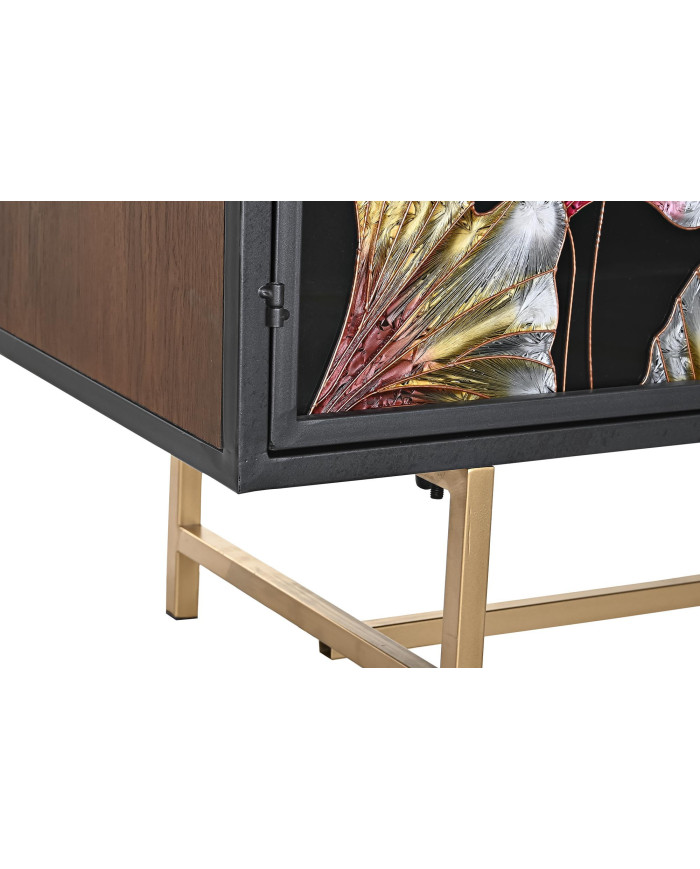 BUFFET METAL CRISTAL 135X38X95 HOJAS AMARILLO