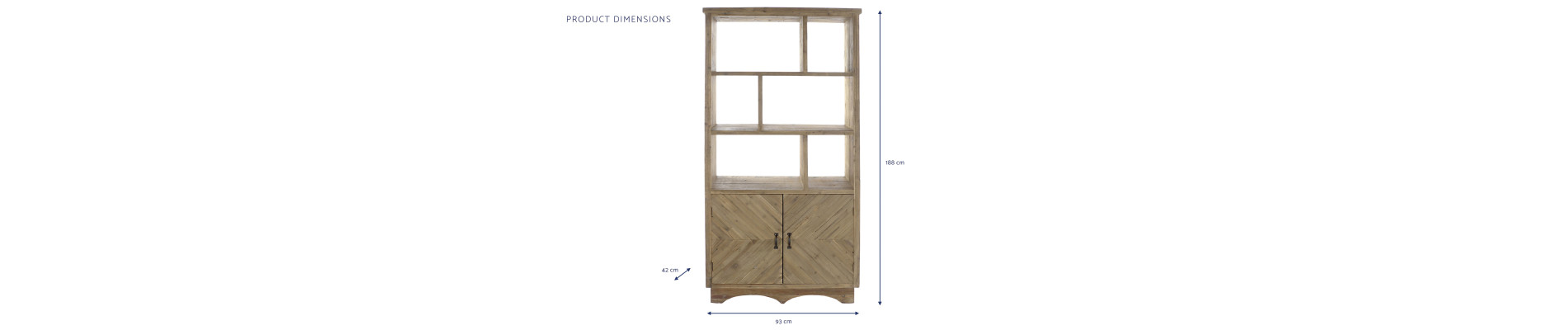 ESTANTERIA MADERA RECICLADA 93X42X188