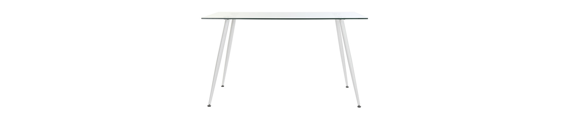 MESA COMEDOR METAL CRISTAL 135X75X75 BLANCO