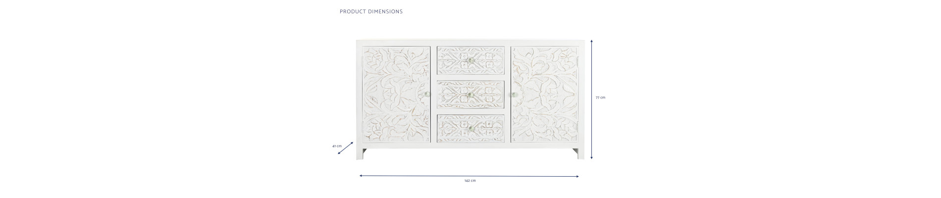 BUFFET MANGO 142X41X77 BLANCO