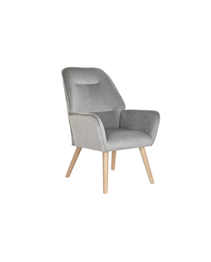 BUTACA POLIESTER MADERA 65X67X93 GRIS CLARO