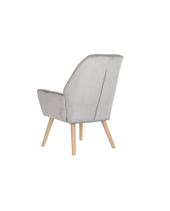 BUTACA POLIESTER MADERA 65X67X93 GRIS CLARO