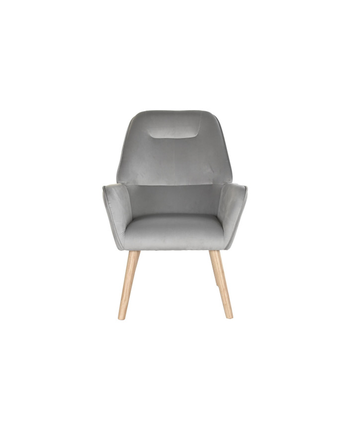 BUTACA POLIESTER MADERA 65X67X93 GRIS CLARO