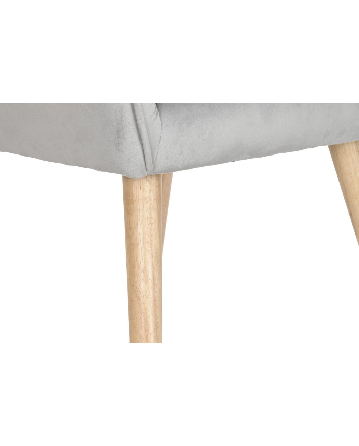 BUTACA POLIESTER MADERA 65X67X93 GRIS CLARO